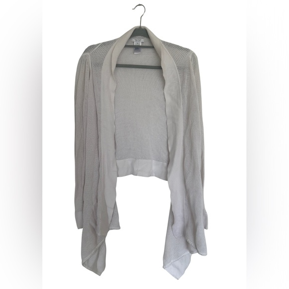 Nautica Women’s Off White Open Knit Waterfall Cardigan Sweater XL - Picture 1 of 6